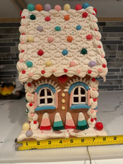 Christmas Gingerbread Candy House 13” Light Up Clay Dough CANDY - KOEEK