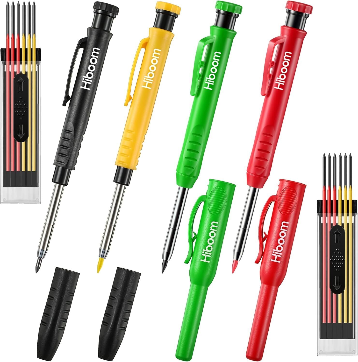 new Hiboom 4 Pack Carpenter Pencils with Sharpener, Mechanical Pencil Colorful HIBOOM - KOEEK