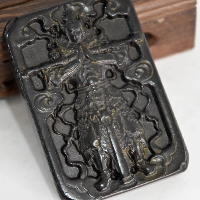 Tibetan Natural Meteorite Vajra Warrior Amulet Hongshan Culture Meteorite 07FC0E-D4 - KOEEK