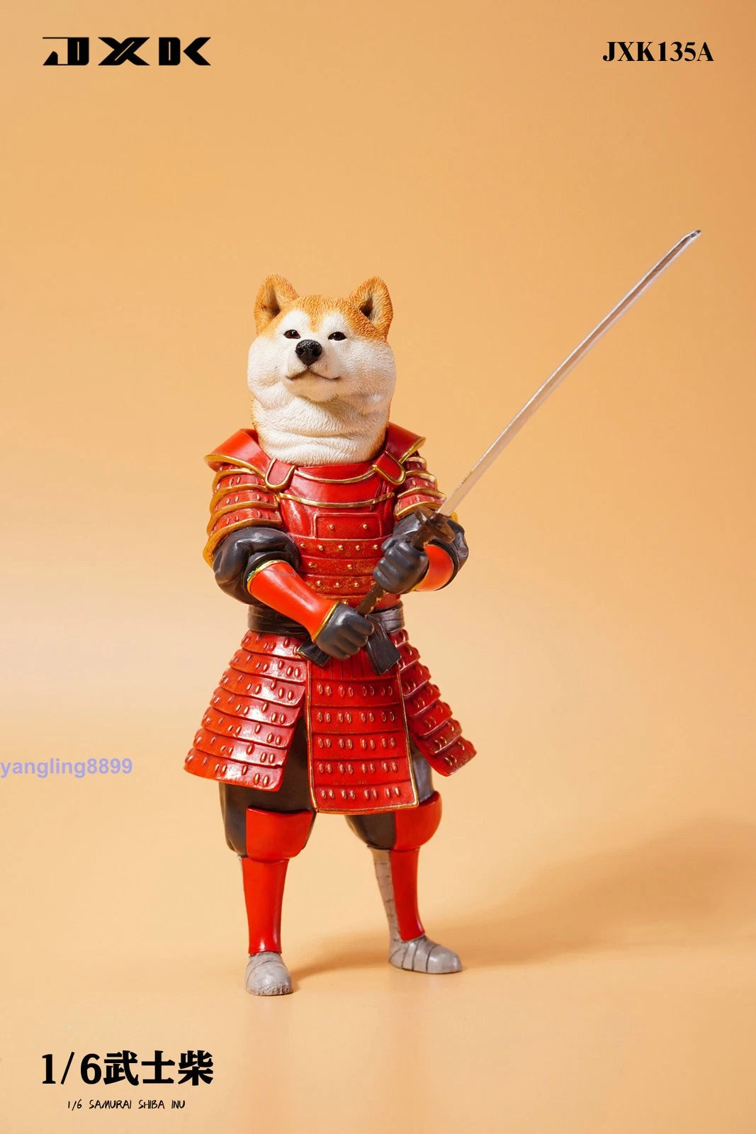 JXK 1/6 Samurai Shiba Inu Animal Model Resin Statue Toy Figure Collect Decor JXK - KOEEK