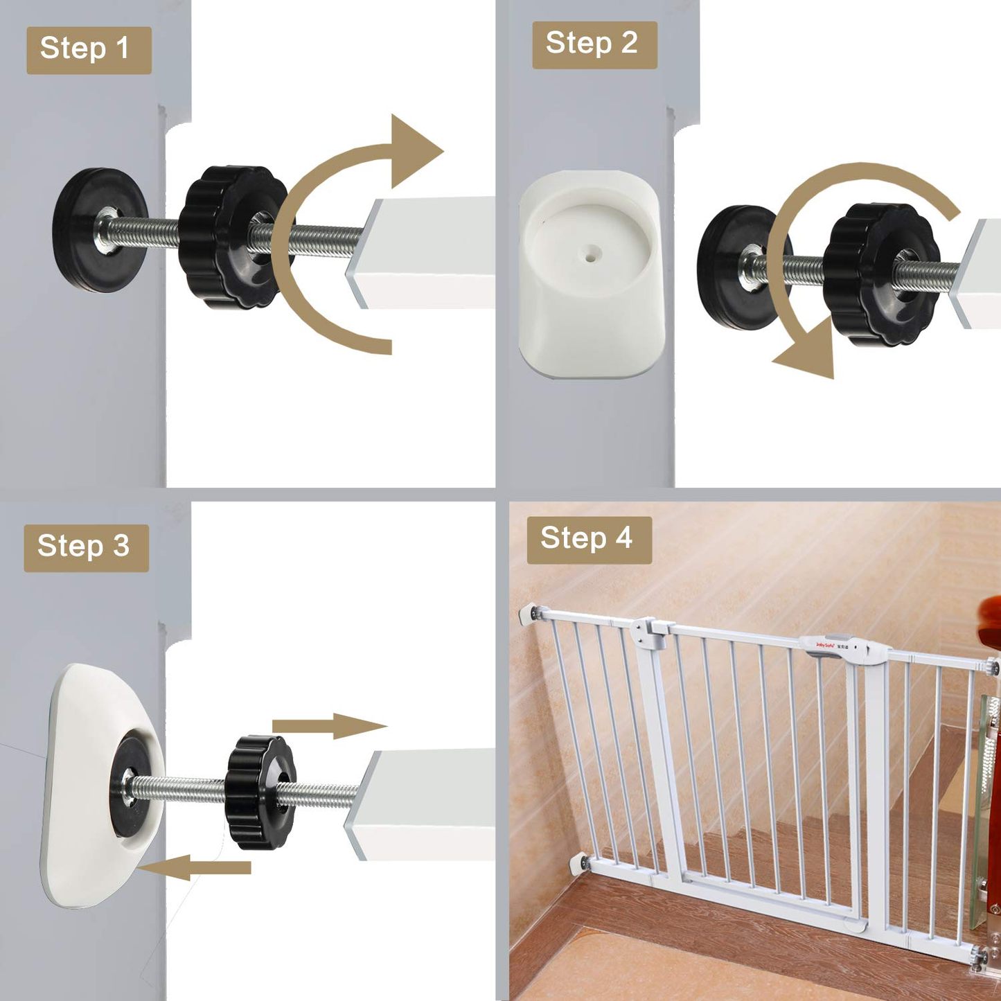 ny Baby Gate Wall Cup Protector Gør trykmonterede sikkerhedsporte mere stabile - Wa