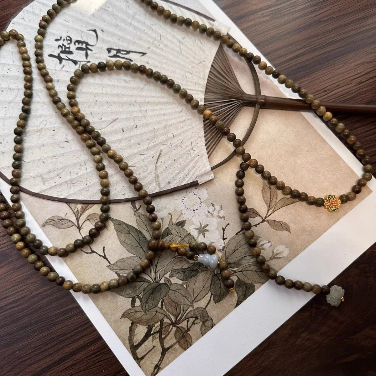 Crossbody Chain Old Sandalwood Multi-use Prayer Beads  Chinese Style Necklace 07FC0E-D4 - KOEEK