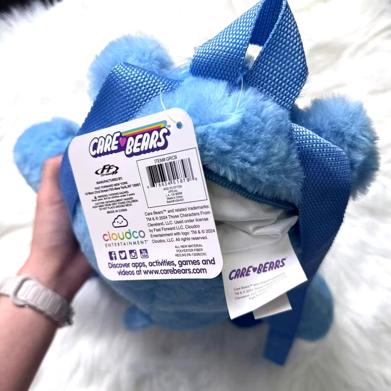 Care Bears Grumpy Bear 17" Plush Backpack Bule Soft Plush Backpack Bag CARE_BEARS - KOEEK