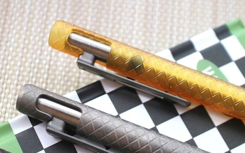 PEI Pen Titanium Ballpoint Pen Bolt Action Signature Writing Pocket Pen EDC Pen 07FC0E-D4 - KOEEK