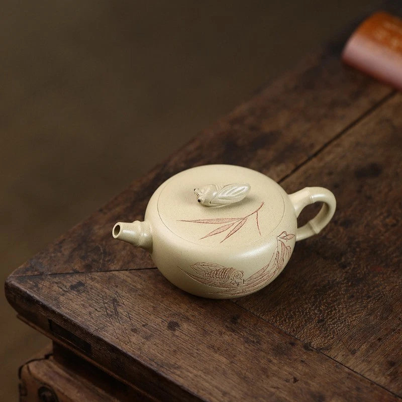 150ml Purple Clay Handcarved Teapot Cicada Chirping High-end Kung Fu Tea Set 07FC0E-D4 - KOEEK