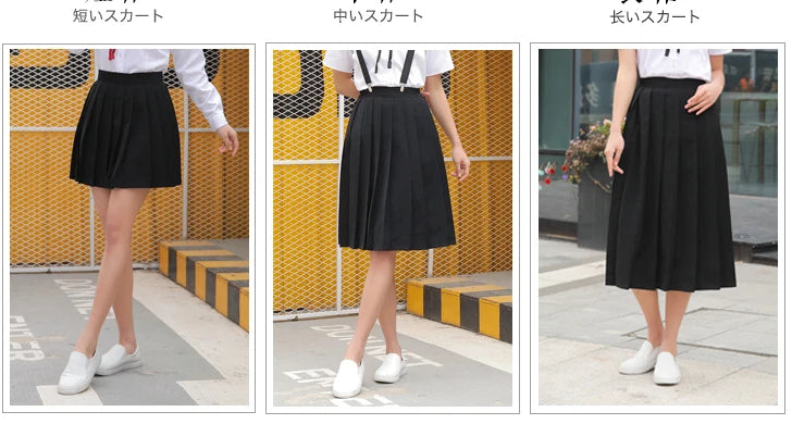 Girl Women Pleated School Uniform Tartan Skirt Black Mini Cheerleader Skirt Plus 07FC0E-D4 - KOEEK