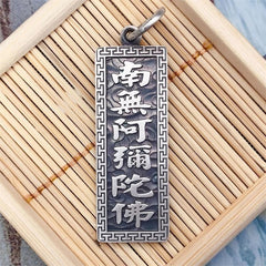 Nanmo Amitabha Buddha Amulet Pendant Necklace For Men Jewelry Prayer Retro 07FC0E-D4 - KOEEK