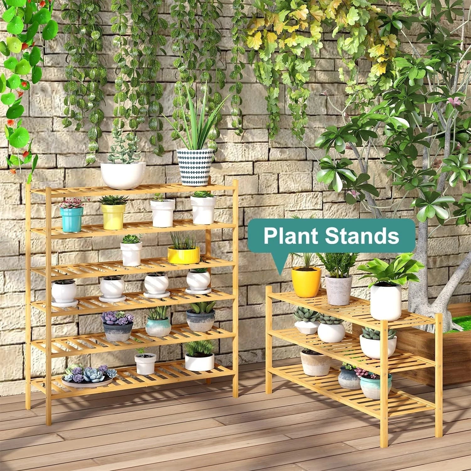Three-tier shoe rack, bamboo and wood shoe rack 07FC0E-D4 - KOEEK