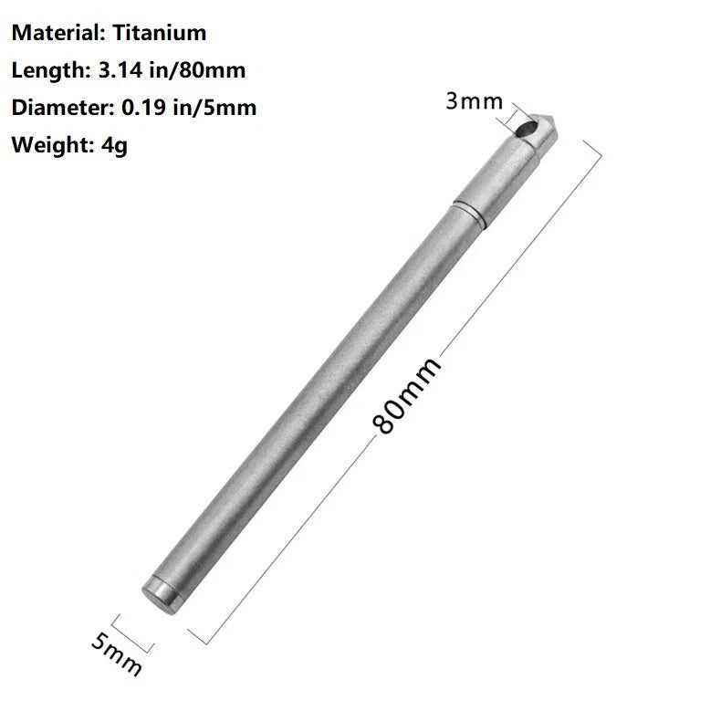 EDC 1PC Titanium Alloy Mini Ballpoint Pen Portable Keychain Outdoor Writing Pen 07FC0E-D4 - KOEEK