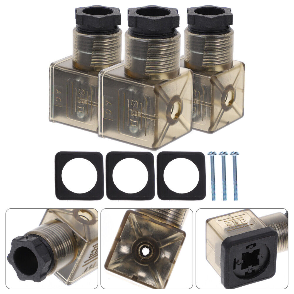 new  3 Pcs Rubber 43650a Junction Box Connector Solenoid Accessories Electric koeek - KOEEK