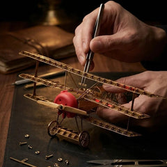 1:48 Copper WWI Fokker Dr.I Triplane Fighter DIY Assembly Aircraft Model 07FC0E-D4 - KOEEK
