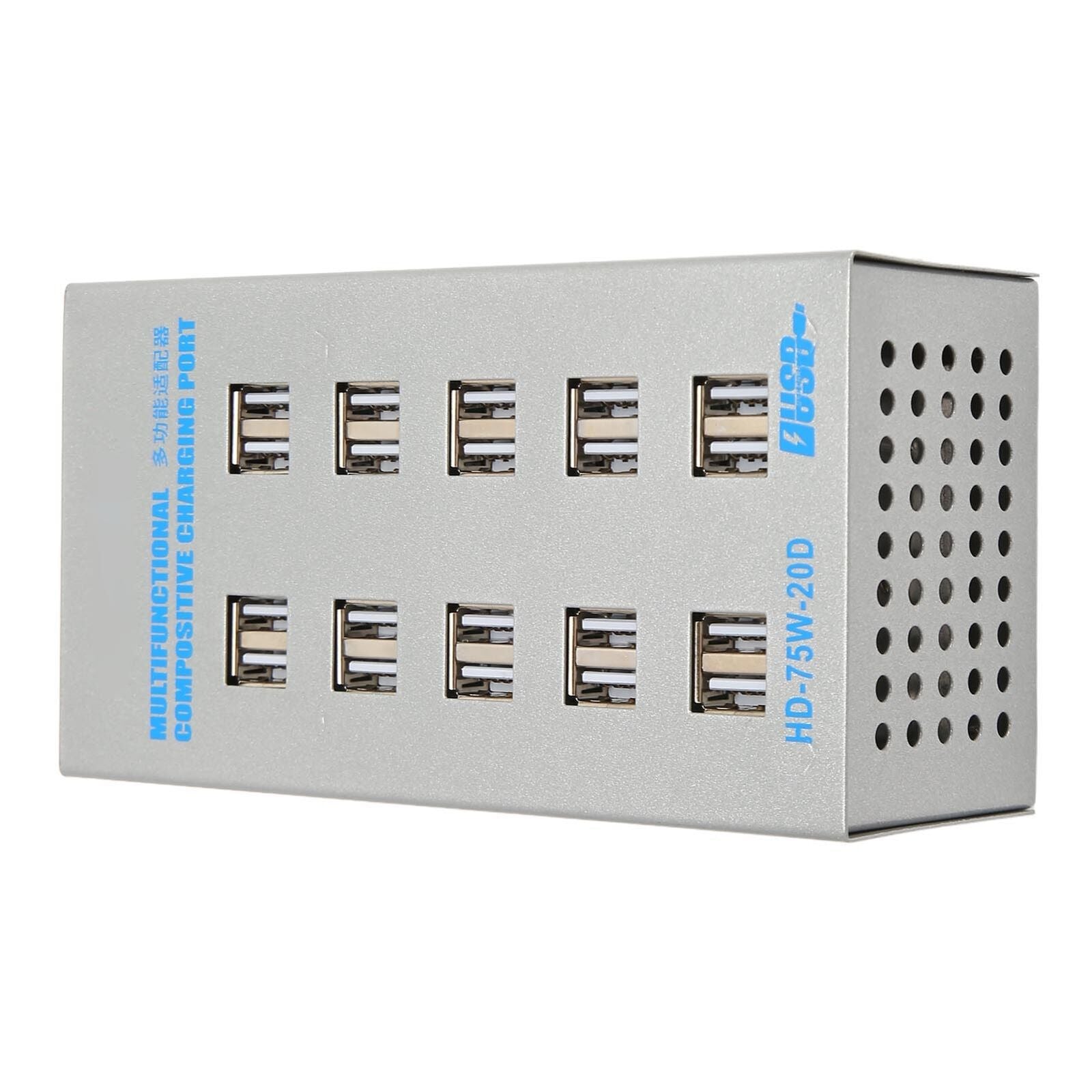 new (US Plug)Charging Station Hub 20 Port 75W USB Charging Station Compact 100-240V koeek - KOEEK