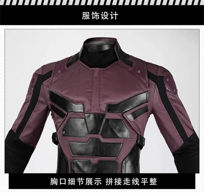 Marvel Comics Daredevil Cosplay Costume Outfits Jumpsuit Suit Carnival Halloween 07FC0E-D4 - KOEEK