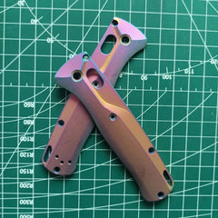 1 Pair Colorful Titanium Folding Knife Handle Scales for Benchmade Bugout 535 07FC0E-D4 - KOEEK