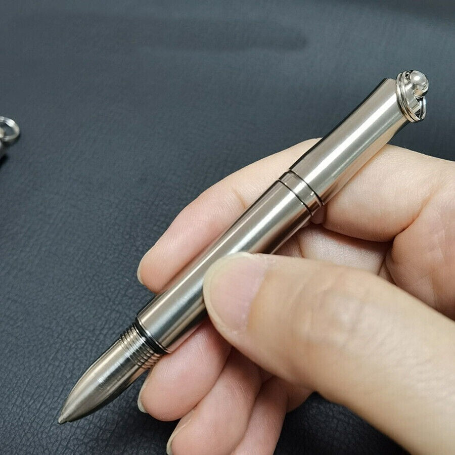 Titanium Alloy Ballpoint Pen Portable Keychain Signature Pen Outdoor EDC Tools 07FC0E-D4 - KOEEK