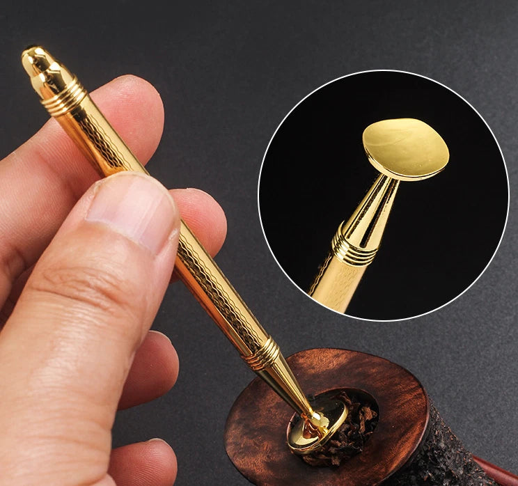 Creative 2in 1 Metal Tobacco Pipe Tamper Copper Cigar Pipe Cleaning Tools 07FC0E-D4 - KOEEK