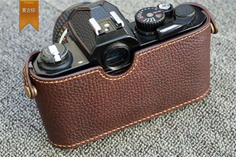 Leather Handmade Half Case Protector Cover For Nikon FM2 FE2 Camera 07FC0E-D4 - KOEEK