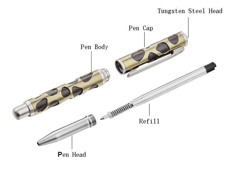 EDC Titanium Practical Ballpoint Pen Office Signature Pocket Pen Metal G2 Refill 07FC0E-D4 - KOEEK