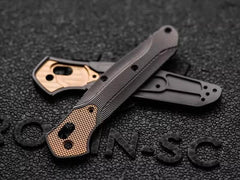 1 Pair Titanium Inlaid With Brass Handle Scales for Benchmade 940 Osborne Knives 07FC0E-D4 - KOEEK