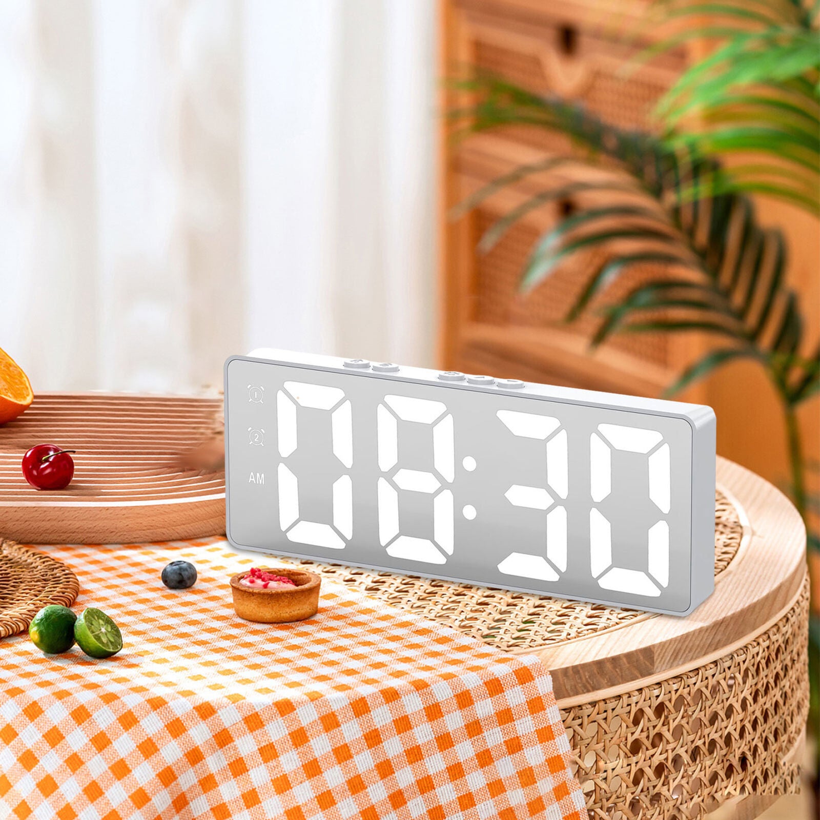 new Bedroom LED Electronic Alarm Clock Small Wall Clock Dimmable With Temperature koeek - KOEEK