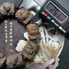 Hainan Agarwood Pendant Natural Old Wood Carved Toad Plum Blossom Ornament 07FC0E-D4 - KOEEK