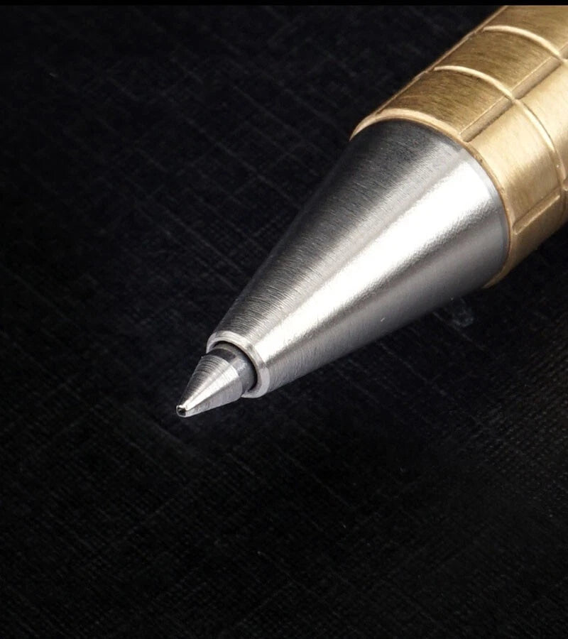 EDC Brass + Stainless Steel Pocket Ball Pen Business Office Stationery Outdoor 07FC0E-D4 - KOEEK