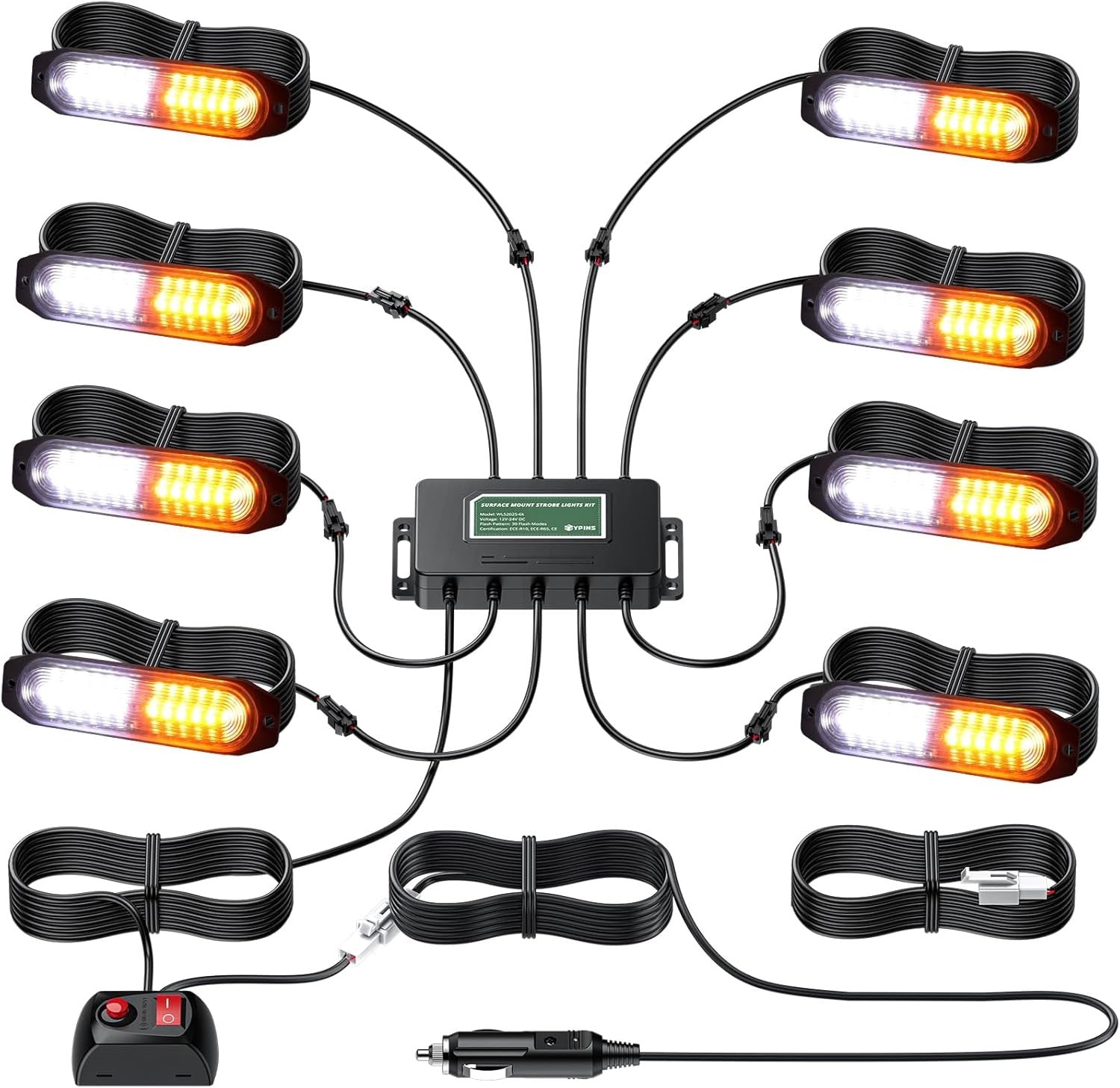 new EYPINS LED Surface Mount Strobe Lights Kit,White Amber Flashing White EYPINS - KOEEK