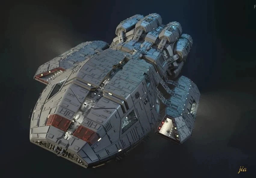 1/4000 Battlestar Pegasus Space Battleship Mode Kit W/base 3D Printing DIY 07FC0E-D4 - KOEEK
