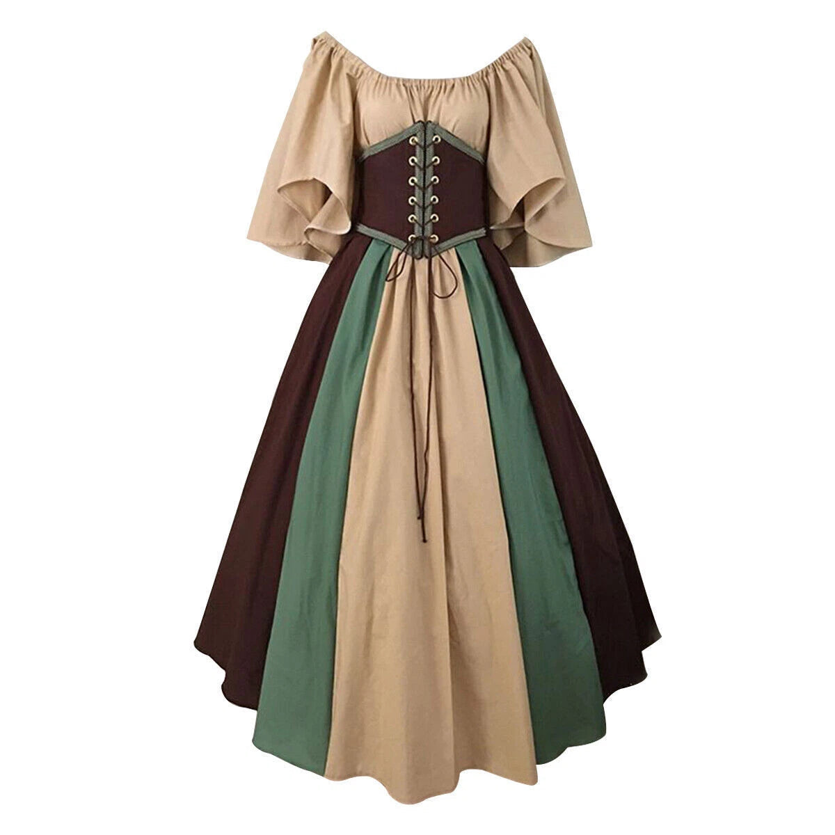Women Medieval Retro Renaissance Dress Costume Party Slim Dress Gowns Clothes 07FC0E-D4 - KOEEK