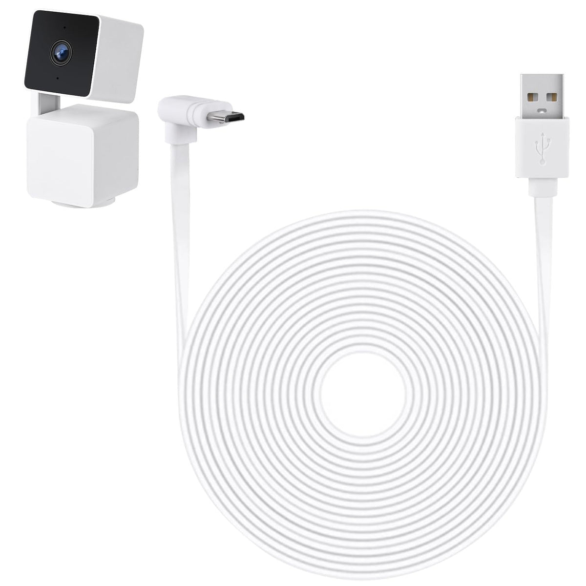 new 30FT Power Cable Compatible with WYZE Cam Pan V3, 90 Degree L-Shaped Flat... 07FC0E-D4 - KOEEK