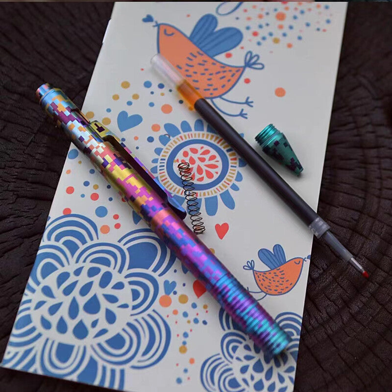 Titanium Alloy Ball Pen Working Office Pen EDC Ballpoint Signature Gel Tool Pen 07FC0E-D4 - KOEEK