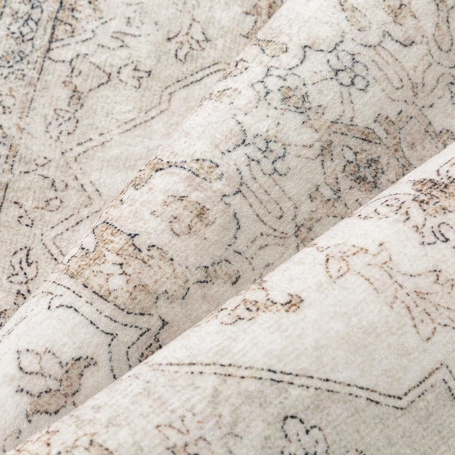 Beige Rug 2x6 Machine Washable Vintage Long Rug, Suitable for Hallways 07FC0E-D4 - KOEEK
