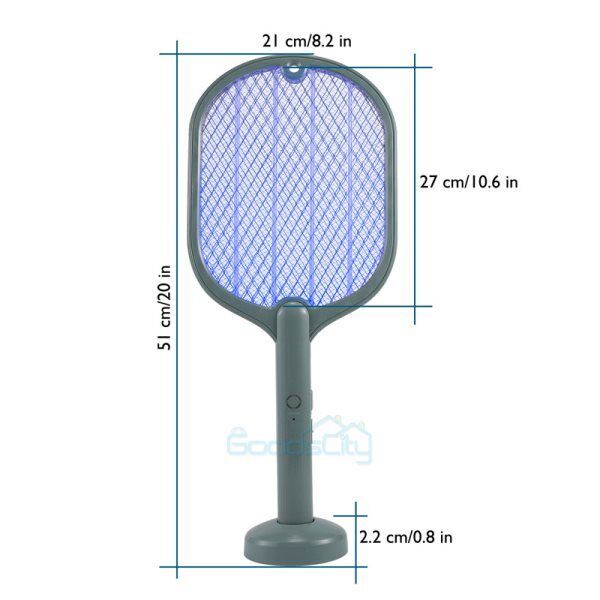 ny 2en1 Raqueta Bug Insectos Zapper Para Mata Mosquitos Electrica USB genopladelig