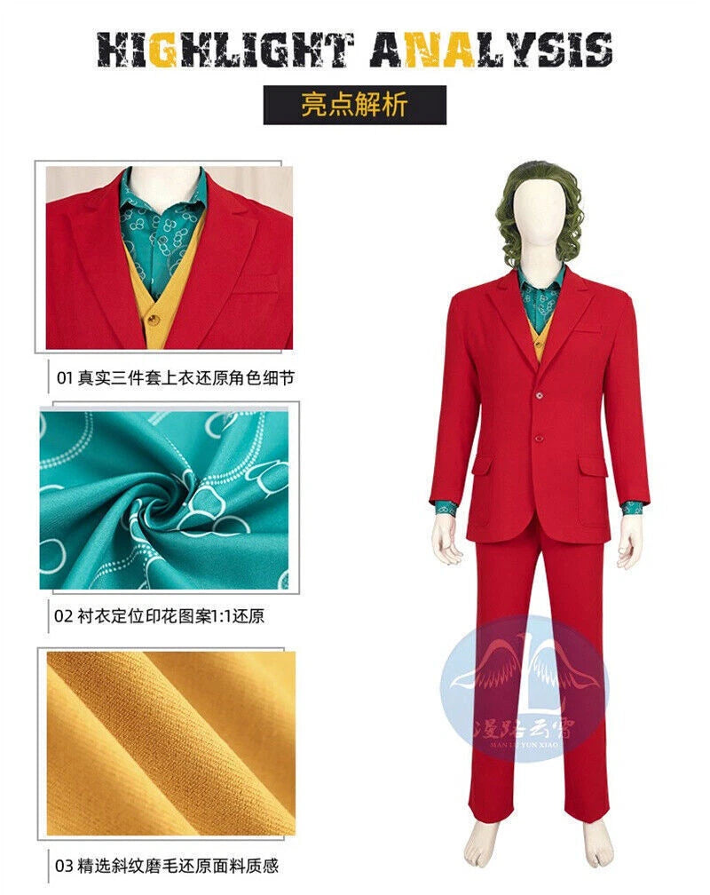 Joker: Folie à Deux The Joker Red Suit Uniform Cosplay Costume Outfit Halloween 07FC0E-D4 - KOEEK