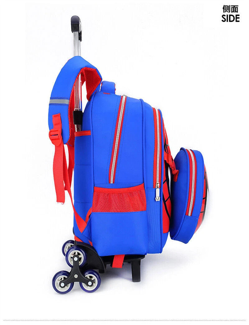 US Now!! Spider-Man Trolley Bag Dragging Backpack Junior High-capacity Christmas 07FC0E-D4 - KOEEK