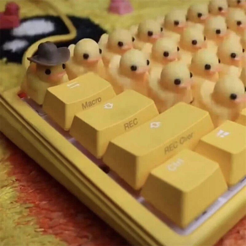 Yellow Cute Duck Mechanical Keyboard Press Crow USB Interface Handmade Keyboard 07FC0E-D4 - KOEEK