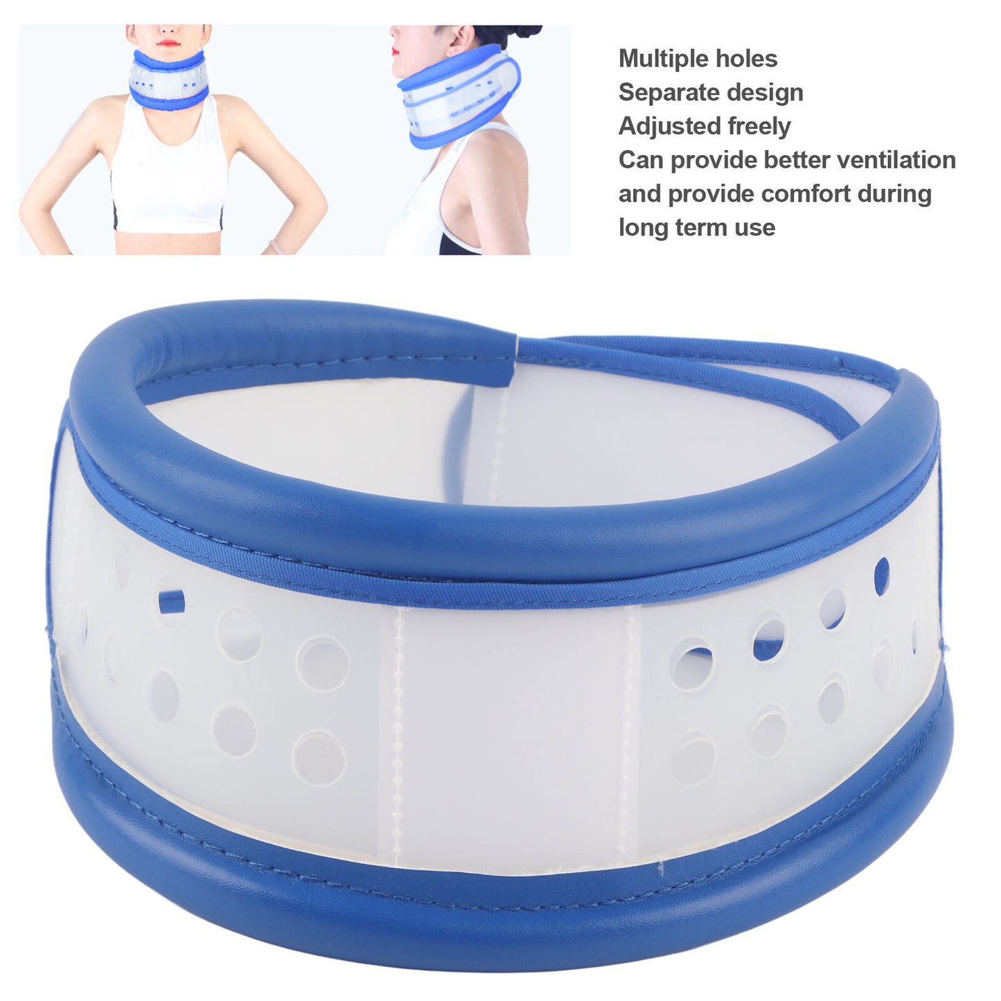 new Collar Neck Brace Collar Correct Bone Care For Neck Stiff Relief(Blue L) HGF koeek - KOEEK