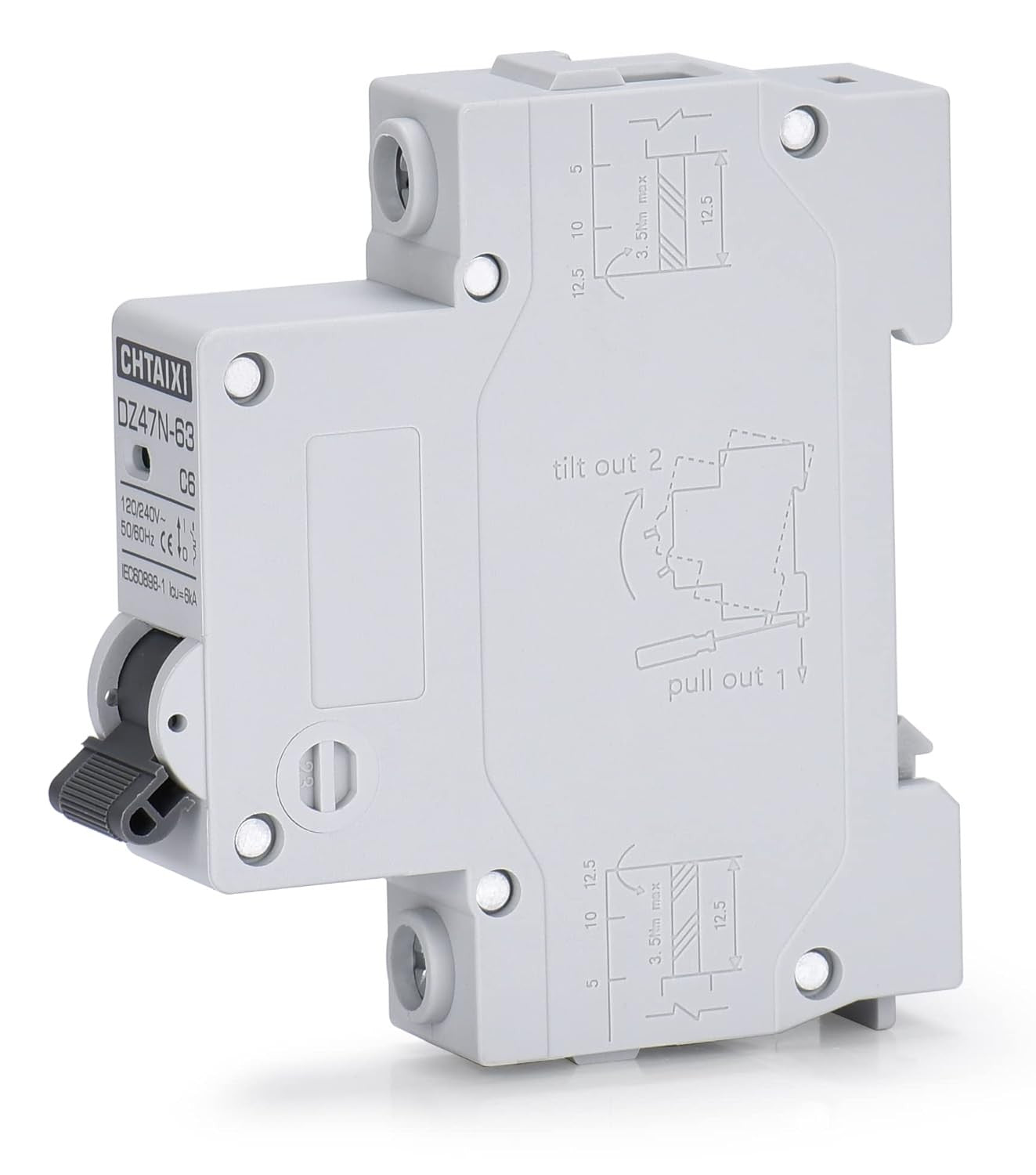 new AC Miniature Circuit Breaker, 6 Amp 120V/240V 1 Pole DIN Rail Mount Circuit...