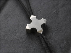 Titanium Cross Shape Knife Lanyard Bead Paracord Necklace Pendant EDC Charm DIY 07FC0E-D4 - KOEEK