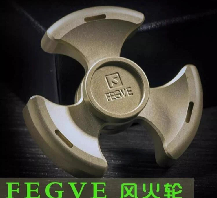 Fegve Tri Fidget Hand Spinner Triangle Stone Wash Brass Copper Finger EDC Toys 07FC0E-D4 - KOEEK