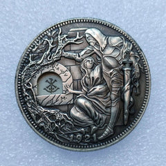 1pcs Movable Mechanism Coin Hobo Nickel Holy Grail Removable Sword Amazing Art 07FC0E-D4 - KOEEK