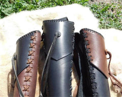 Medieval PU Leather Back Bow European Arrow Quiver Holder Stage Perform Props 07FC0E-D4 - KOEEK