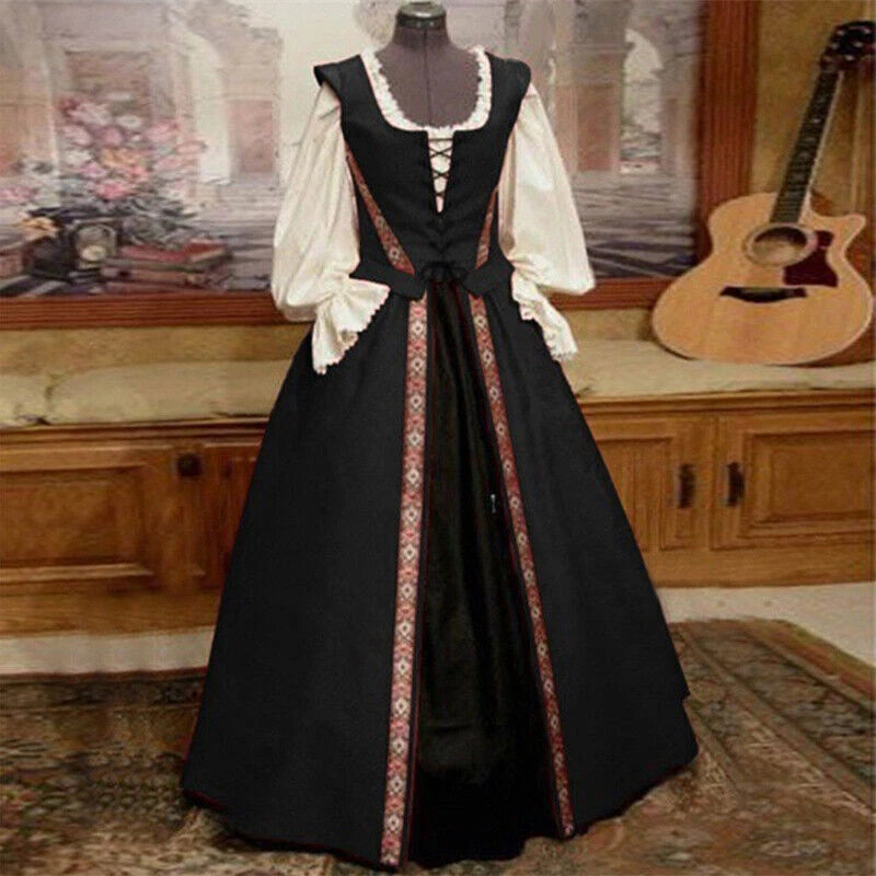 Renaissance Dress Costume Women Victorian Medieval Halloween Clothing Cosplay 07FC0E-D4 - KOEEK