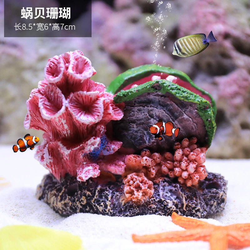 Aquarium Decoration Artificial Coral Reef Resin Sea Plants Fish Tank Ornaments 07FC0E-D4 - KOEEK