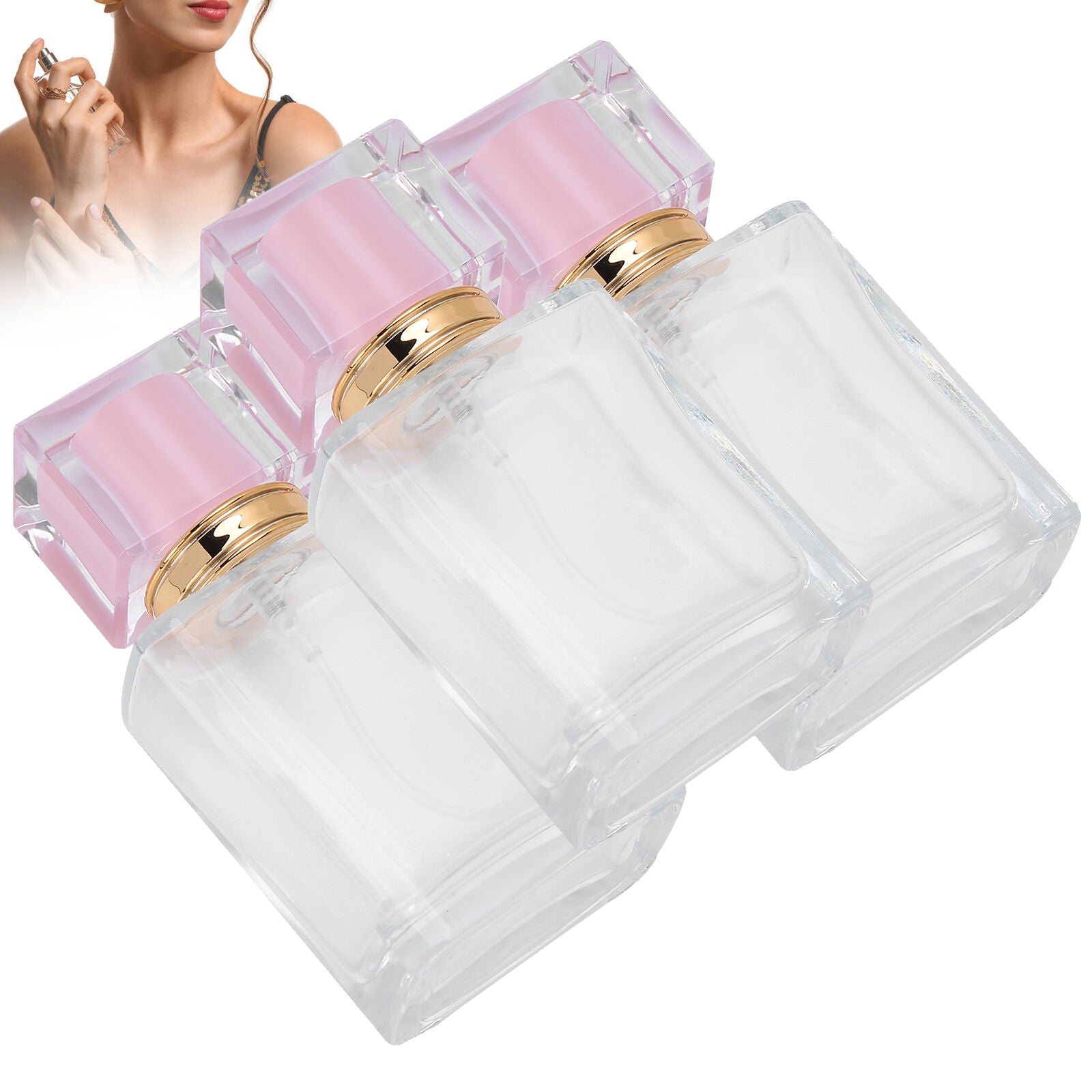 new 50ml Refillable Perfume Bottle Spray Liquid Empty Atomizer Container(Pink ) HGF koeek - KOEEK