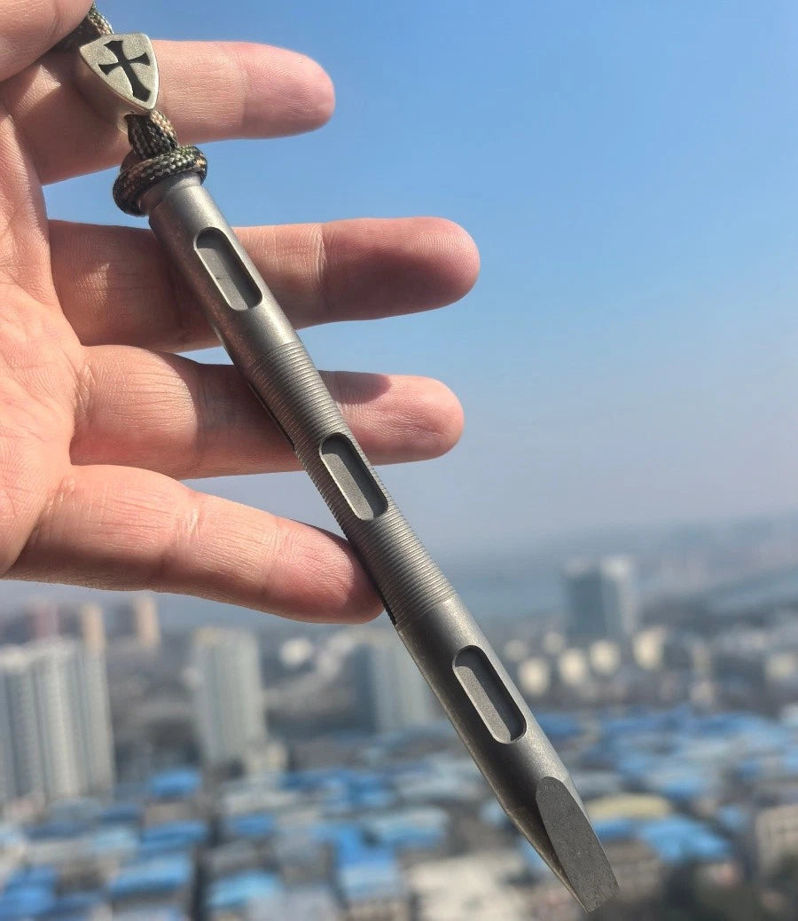 TC4 Titanium alloy pry bar EDC Tool Self-defense long14.5cm 07FC0E-D4 - KOEEK