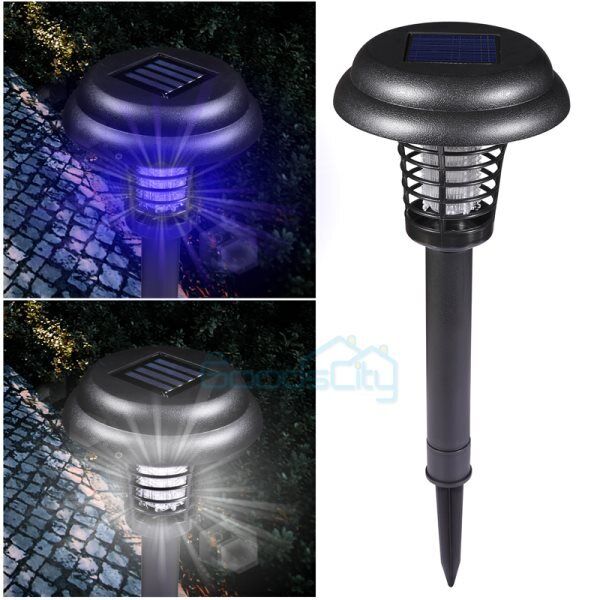 new 2 4 Solar Fly Zapper Mosquito Bug Insect Killer LED Light Trap Pest Control Lamp