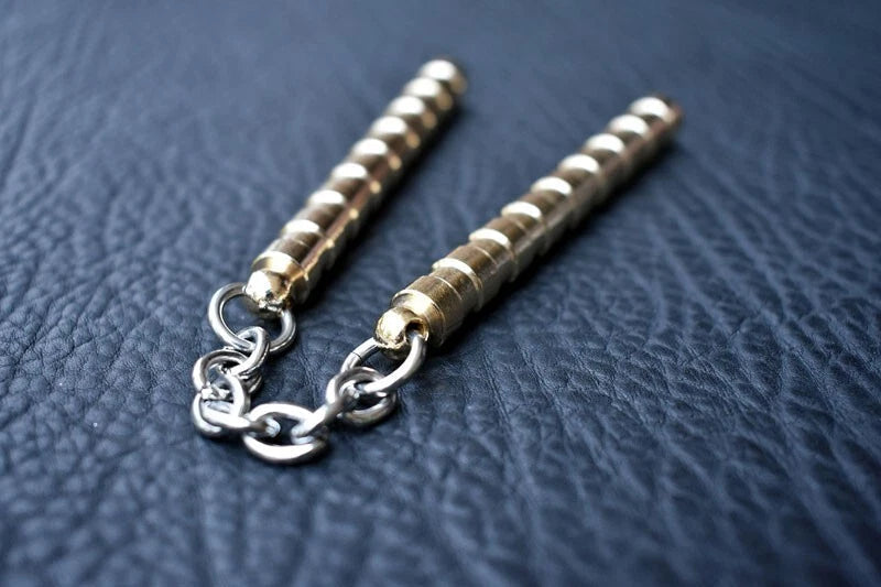 Brass Begleri Fidget Nunchakus Finger Piece Exercise Paracord Worry Bead Toys 07FC0E-D4 - KOEEK