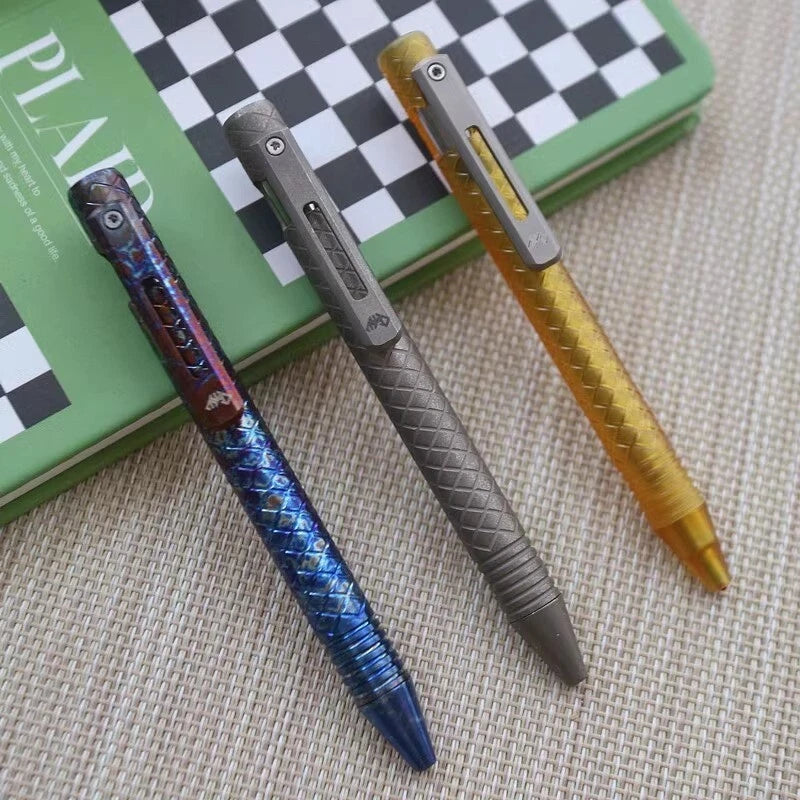 Titanium PEI Ballpoint Pen Bolt Action Signature Writing EDC Pocket Pen Gifts 07FC0E-D4 - KOEEK