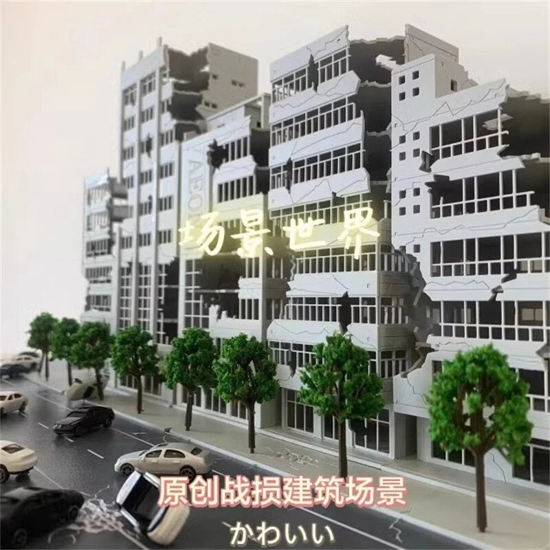 1:144 1:100 Scale City War Damage Building Road DIY Model Scene Toy 07FC0E-D4 - KOEEK